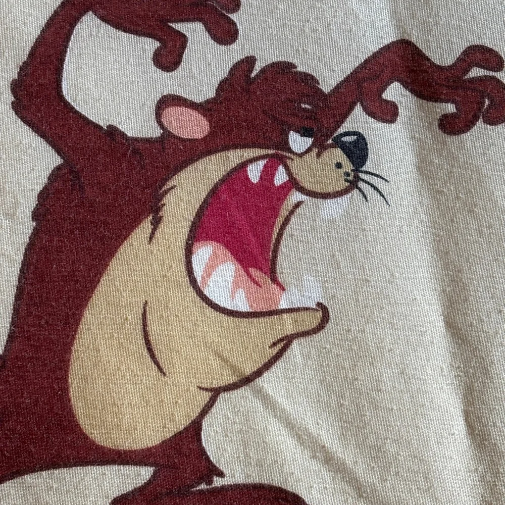 Vintage Looney Tunes Double Flat Sheet Brown Bugs Bunny Tweety Bird Sylvester